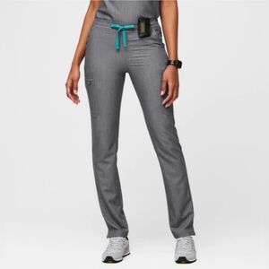 FIGS Yola Technical Collection Gray Straight Leg Scrub Pants